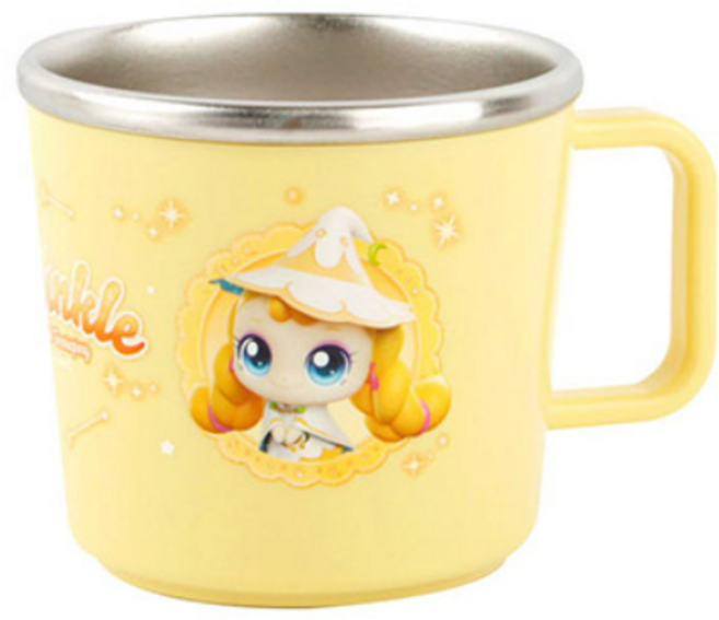 슈팅스타 캐치티니핑 논슬립 스텐컵 빤짝핑 양치컵 머그컵 물컵 아기 애기 컵, 1개