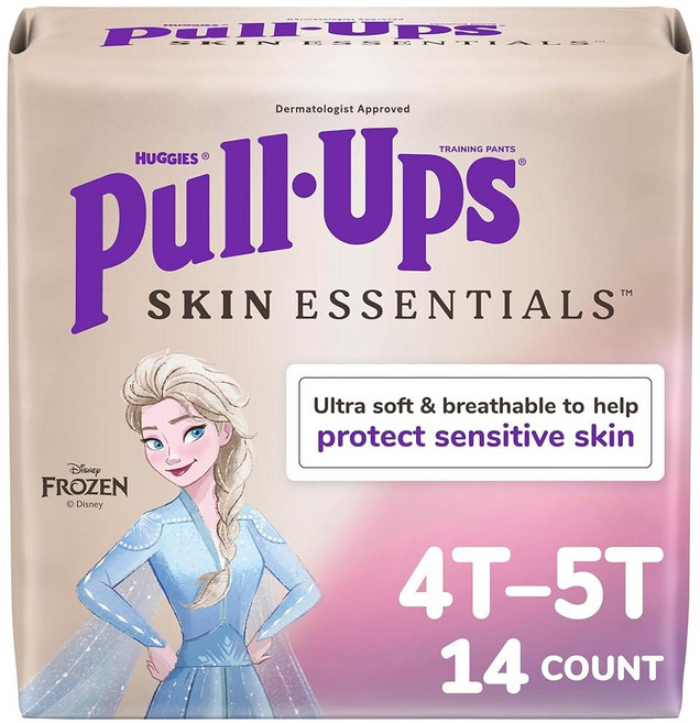 Pull-Ups 여아용 Skin Essentials 배변 훈련 바지 트레이닝 속옷 4T-5T (17.2-22.7kg(38-50파운드) 14개입, 14, 1개