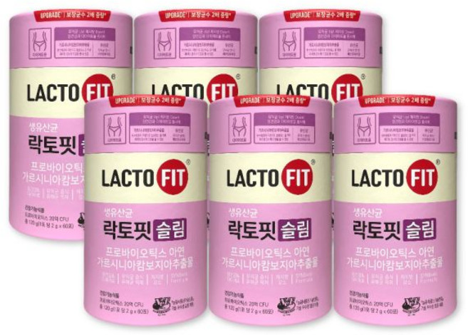 종근당건강 락토핏 슬림 2g X 60포 6박스 장 건강 다이어트 유산균