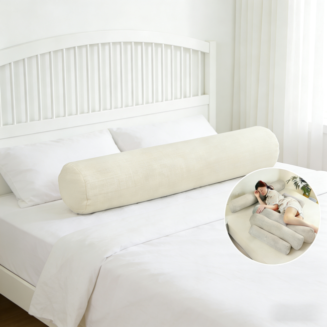 Niftynest 롱쿠션 바디필로우 쿨링감 롱배게 여름 쿨링 긴베개 긴쿠션베개 통기성 발톱 방지 안고자는 긴베개 일자형(솜포함), 베이지