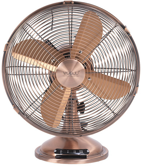 우주플러스 탁상용 메탈 10인치/12인치 선풍기 브론즈 인테리어 소형 사무실 책상 캠핑 WF10 WF12-001, 10인치, WF10-001