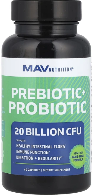 MAV Nutrition 프리-프로 프리바이오틱+프로바이오틱 베지 캡슐 60정, MAVNutrition프리프로프리바이오틱프로바이오틱베지, 1개 - 쿠팡