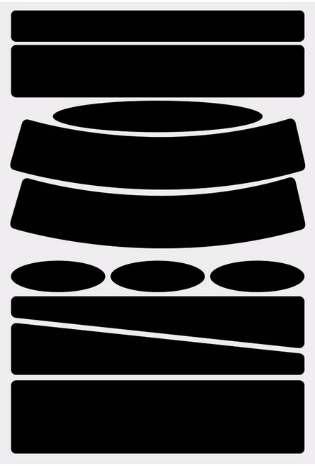 자동차 멀티 스크래치 커버 땜빵 스티커 / 휀다 도어 범퍼 흠집 문콕 커버 / 11P 대규격, 1세트, 유광블랙