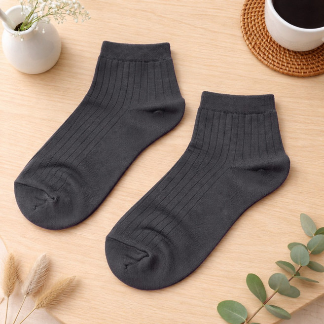 [보슈아] 국산 여성 여름용 인견미니양말5족 깨끗한 단색칼라양말