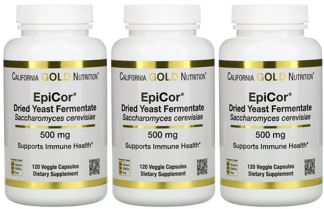 캘리포니아 골드 에피코르 에피코 건조 효모 발효 CGN CG땡 500mg 120정 EpiCor 3통, 120회분, 3개 - 쿠팡