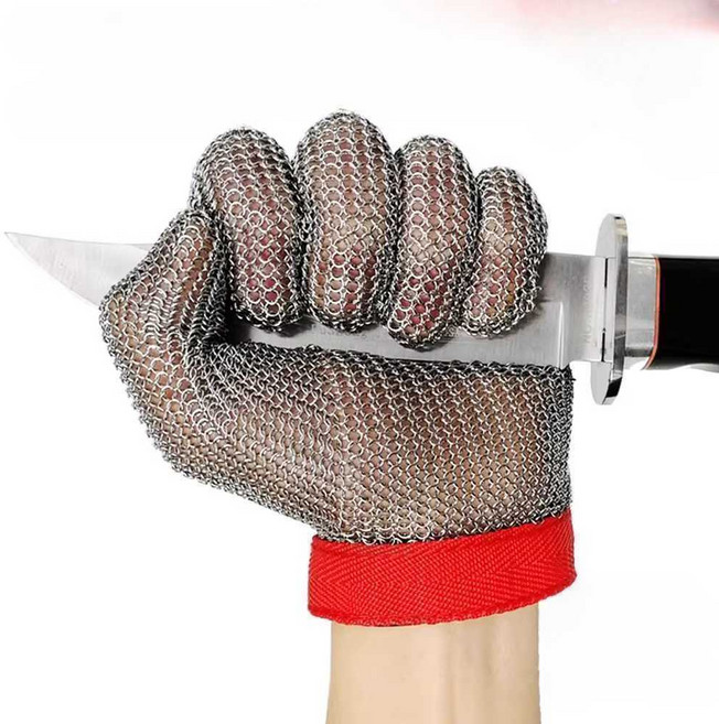 철 장갑 베임방지 절단방지 도축 정육 방검 작업용, 1개, XS 실버