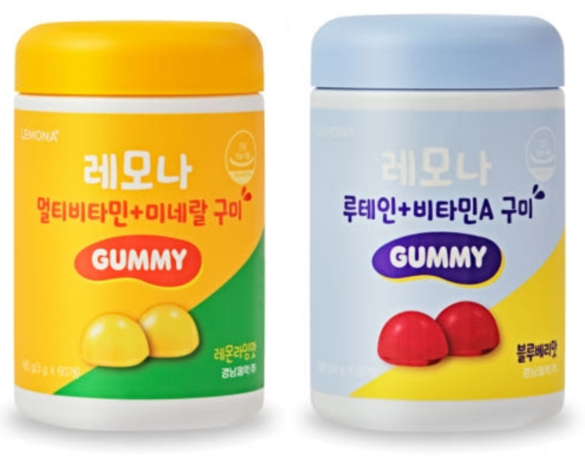 레모나 비타민 구미 2종 (멀티비타민+루테인 비타민A), 1세트, 120정