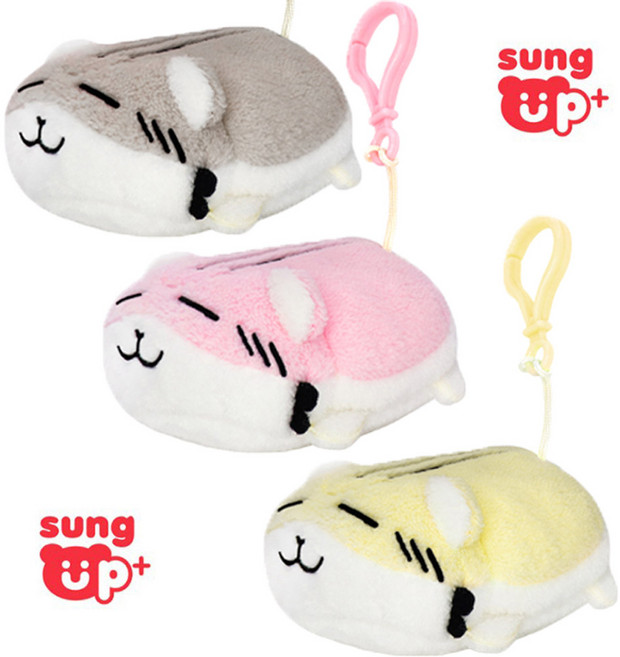 성업상사 햄스터 쿠션 키링, 그레이, 1개, 9cm