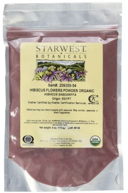 스타웨스트 보타니컬스 유기농 히비스커스 꽃 파우더 4온스 Starwest Botanicals Organic Hibiscus Flower Powder 4 Ounces, 1개 - 쿠팡