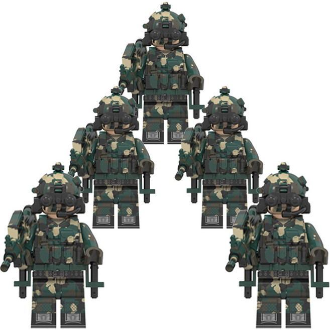 밀리터리 솔져 시리즈 4. 중국 설표돌격대 군인/경찰/특수부대/ARMY 호환블록 브릭미니피규어 취미/수집/장식/컬렉션용 커스텀 블록피겨, 0401. 중국 설표돌격대 (x5개), 1개