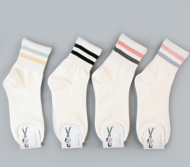 양말덕후 여자 심플한 중목 밴딩 링글포인트