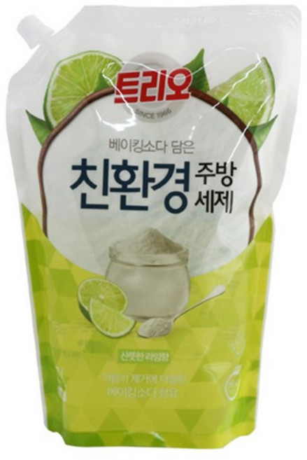 트리오 베이킹소다 담은 주방세제 리필 라임 1.2L, 1개