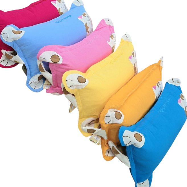 [로떼네]피그먼트 면100% kc인증 토토 어린이 베개(마이크로 솜포함) 30*70사이즈 1개(개별포장), 찐핑크