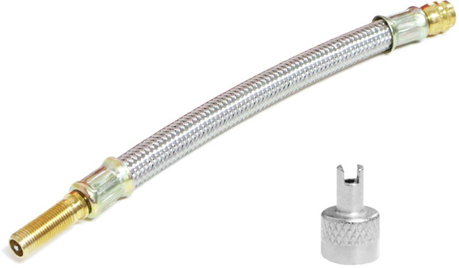 에토 슈레더 연장노즐 자전거 전동킥보드 타이어 튜브 바람 펌프 공기주입기 연장호스 고무타입 18cm, 1개, 실버