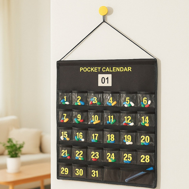 부씨 약달력 한달 용돈 포켓, 1개, 브라운