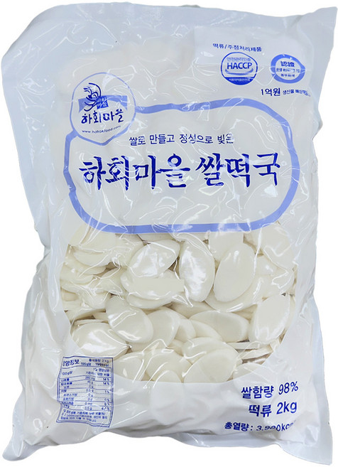 [냉장] 하회마을 쌀떡국떡(수입) 2kg, 1개