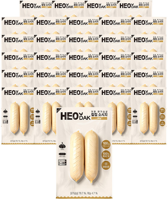 허닭 닭가슴살 칼집소시지 (그릴후랑크) 마늘, 30개, 100g