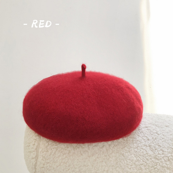 추동 베레모 면양털 겨울모자 문예화가 모자 여모직 호박모자