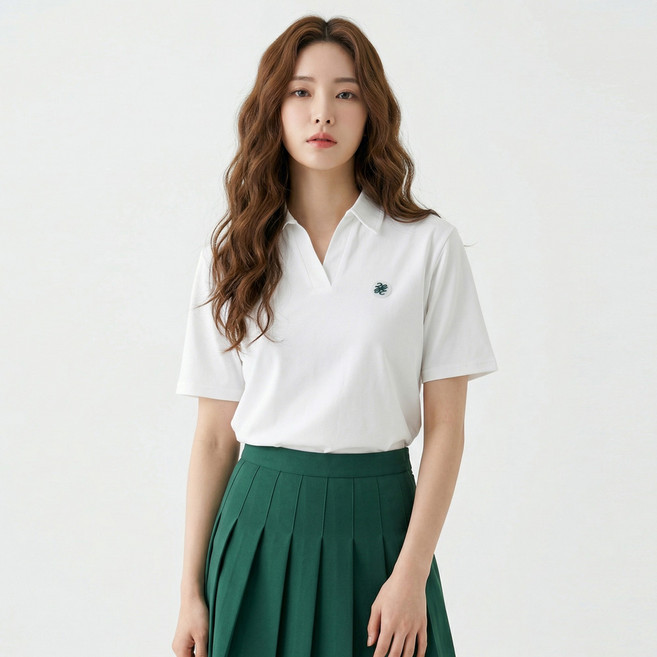 <투엘라> 여성 소로나 반팔 오픈카라 티셔츠_프리오 골프웨어 스포츠웨어 일상복
