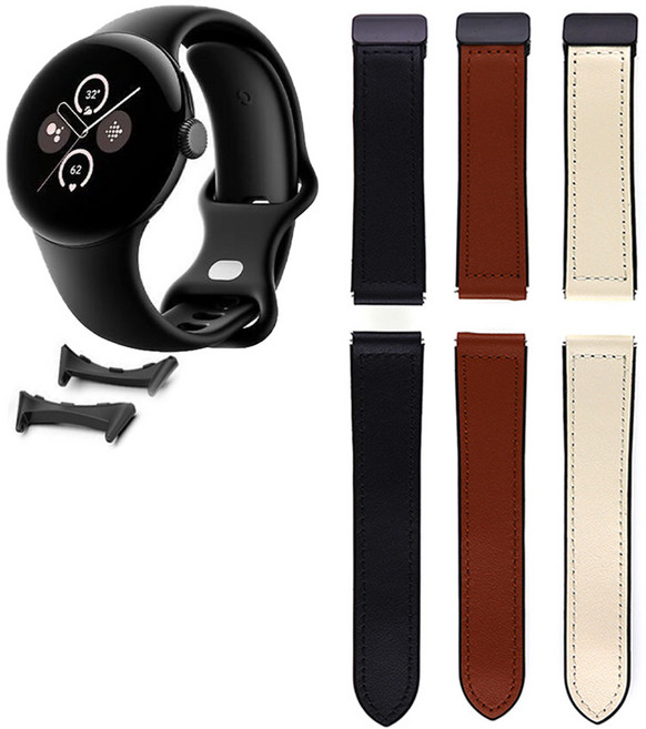 구글 픽셀워치1 픽셀워치2 소프트 TPU 이지버클 호환밴드 커넥터, 1. SIG11GEBK20 블랙, 1개