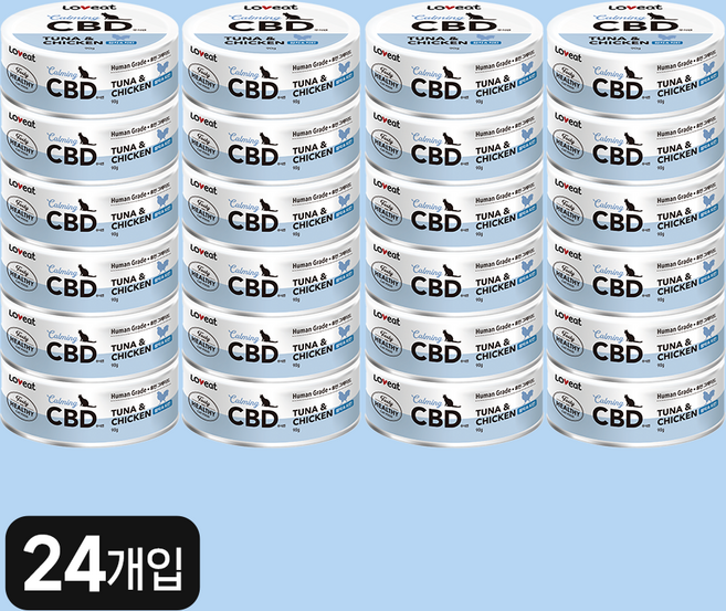 사조 러브잇 햄프씨드 고양이 주식캔, 24개, 90g, 닭