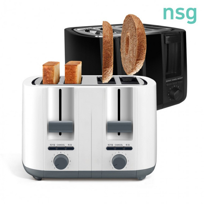 식빵4장 베이글 4구토스터기 토스트기 바게트, FT532 화이트
