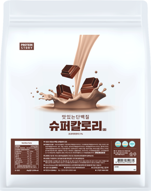 프로틴스토리 슈퍼칼로리 초코 살찌는 체중증가 게이너보충제, 4kg, 1개