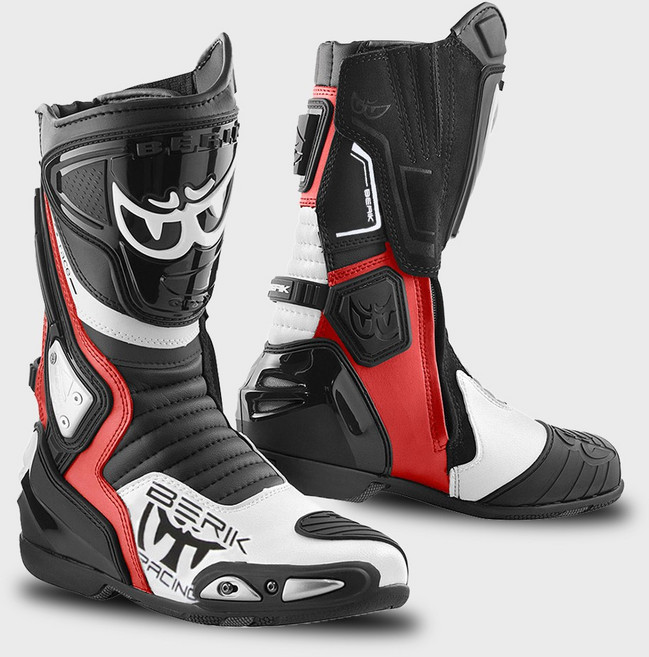 BERIK 베릭 도닝턴 레이싱 부츠 BOT-1563-BK 블랙 / 오토바이 바이크 라이딩 보호 부츠, Black/White/Red