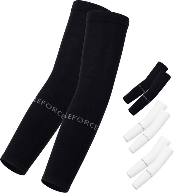 르포스 심리스 자외선차단 쿨토시 팔토시, 4세트, 블랙2+화이트2