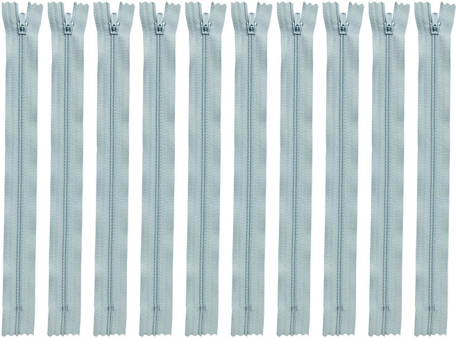 22cm 양면지퍼 8.6인치 바지지퍼 일반지퍼 칼라지퍼, 10개, 그레이