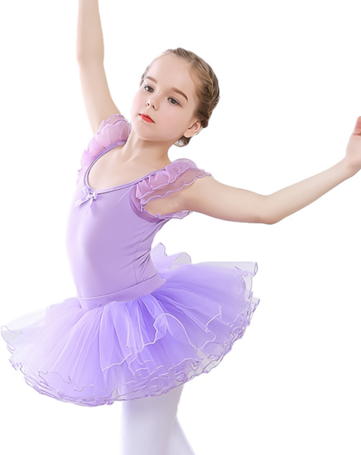 LOlanta 여아용 발레복 리본 민소매 레오타드 튜튜 스커트 유아 분리형 발레복 2종 세트