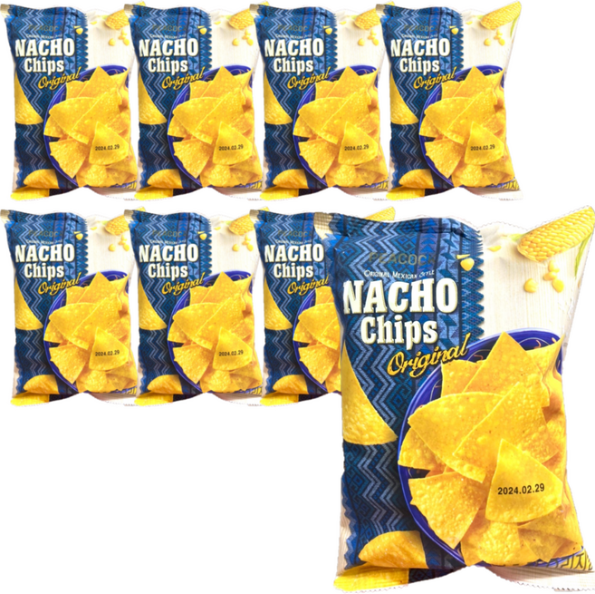 피코크 나쵸칩 오리지널, 100g, 8개