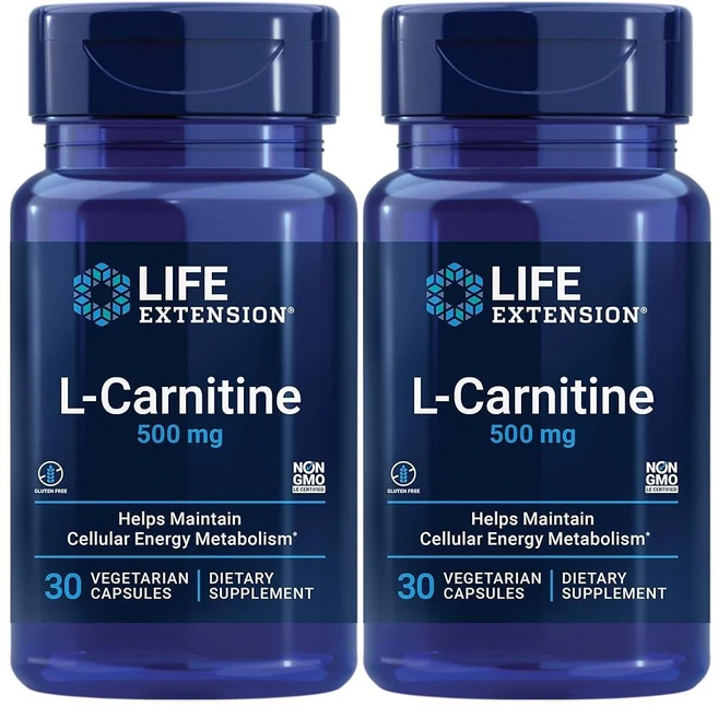 라이프익스텐션 L-카르니틴 500mg 캡슐 30정 2팩 - 쿠팡