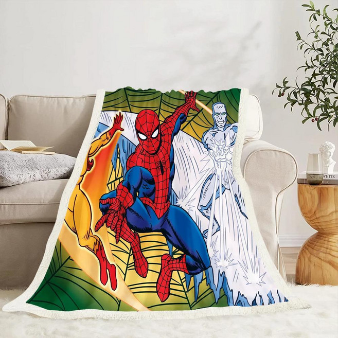 어벤져스 스파이더 맨 홈 데코 봉제 담요 침대 극세사 원단, A. 75x100cm, 7. 6, 1개