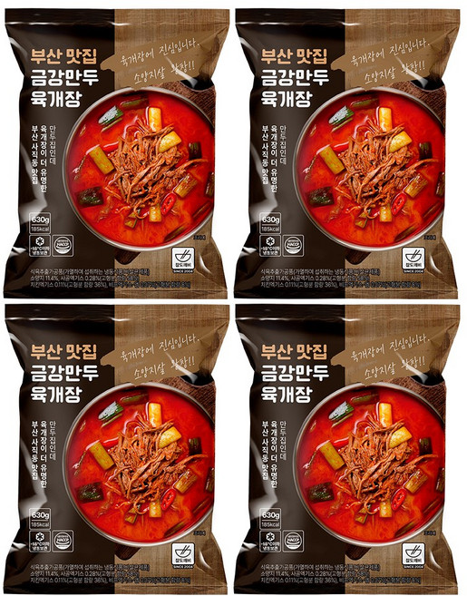 참도깨비 부산 맛집 금강만두 육개장, 630g, 4개