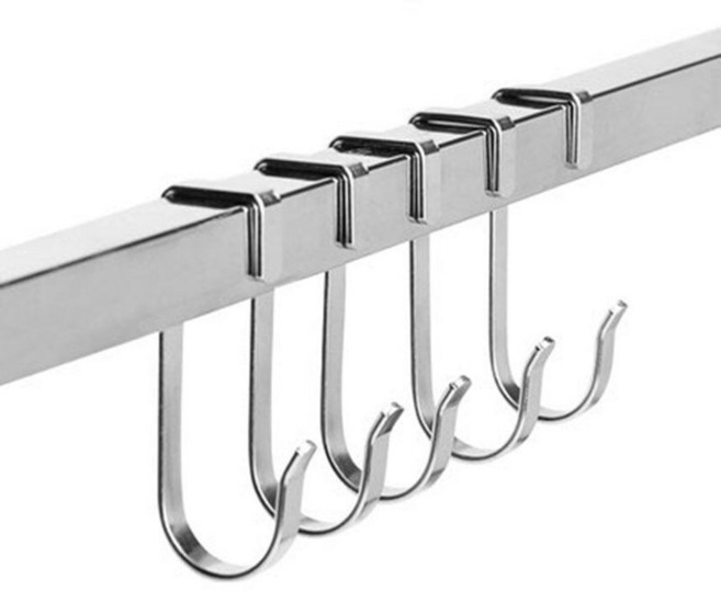 S자형 후크 스테인레스 스틸 모바일 가정용 발코니 난간 창 액세서리 주방 침실, 6) Black 5PCS - C 1.3cm