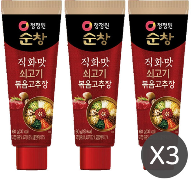 청정원 쇠고기 볶음 고추장 직화맛 60g, 3개