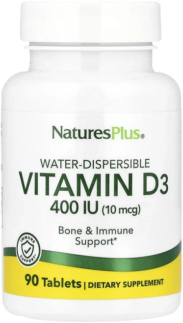 NaturesPlus 수분산성 비타민D3 10mcg(400IU) 90정, NaturesPlus수분산성비타민D310mcg400IU, 1개 - 쿠팡