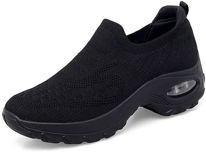 ROYALBELLE 여성 통기성 니트 에어쿠션 키높이 편한 쿠션 미끄럼방지 데일리 워킹 댄스 운동화 B0080255