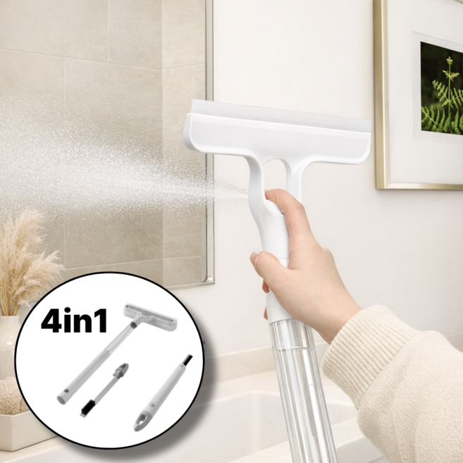 모와다온 4in1 욕실 물기제거 스퀴지, 화이트, 1개