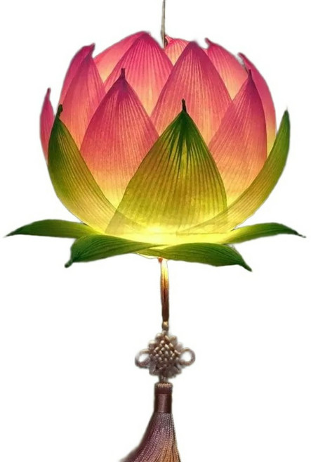 LED 연등 만들기 LED등 기도 키트 연꽃 불교 행사 DIY, 1개, 핑크 재료팩 직경 15cm