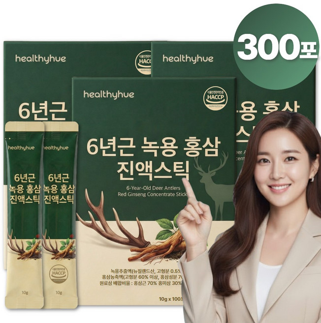 헬씨휴 국내산 6년근 데일리 홍삼 진액 플러스 녹용 스틱 100포, 3개, 1kg