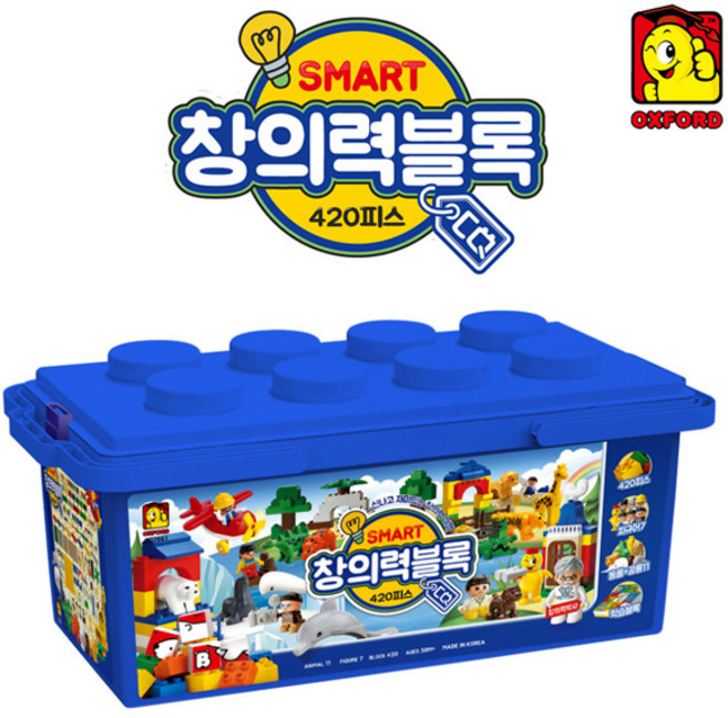옥스포드 토들블럭 SMART 창의력블록 (대)420p CQ2661 38개월부터 동물블록, 1개