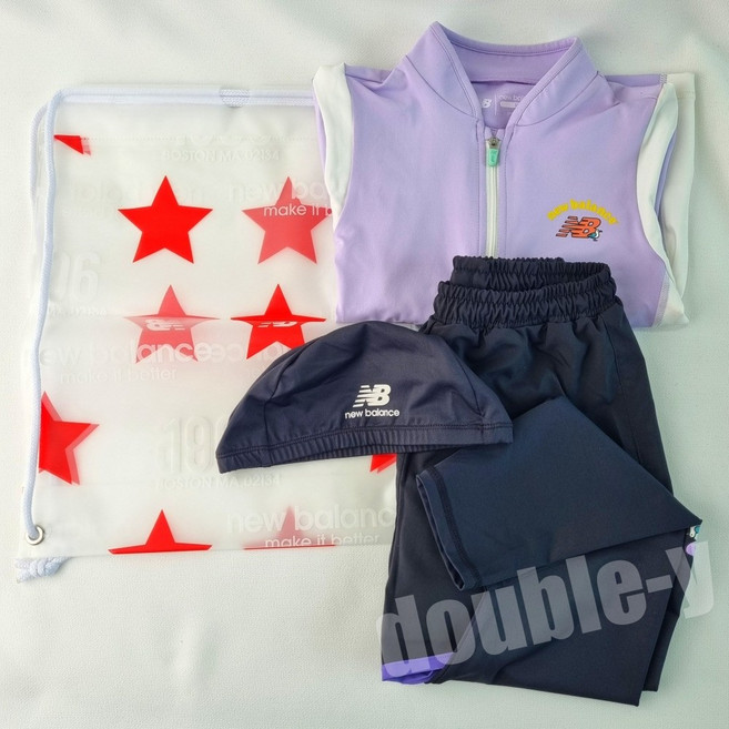 [국내매장판] 뉴발란스키즈 여아 어린이 래쉬가드 세트 자동차 라벤더