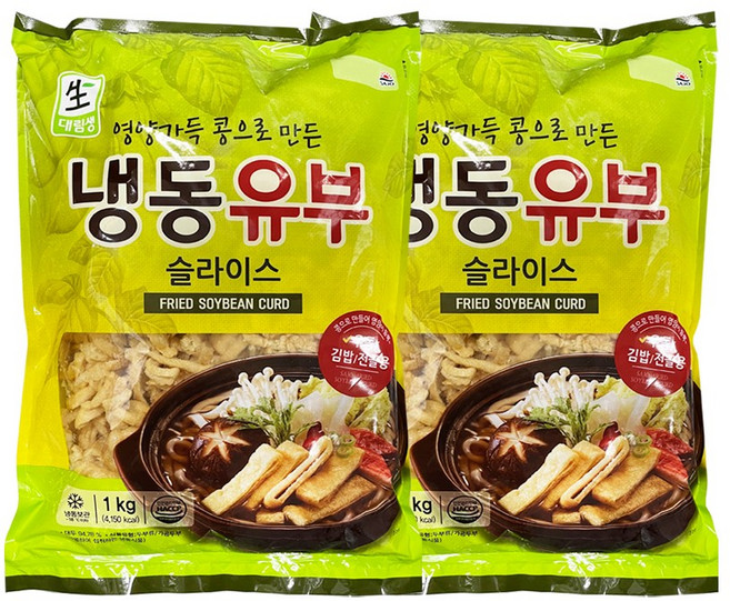 대림선 냉동유부 슬라이스 1kg, 2개