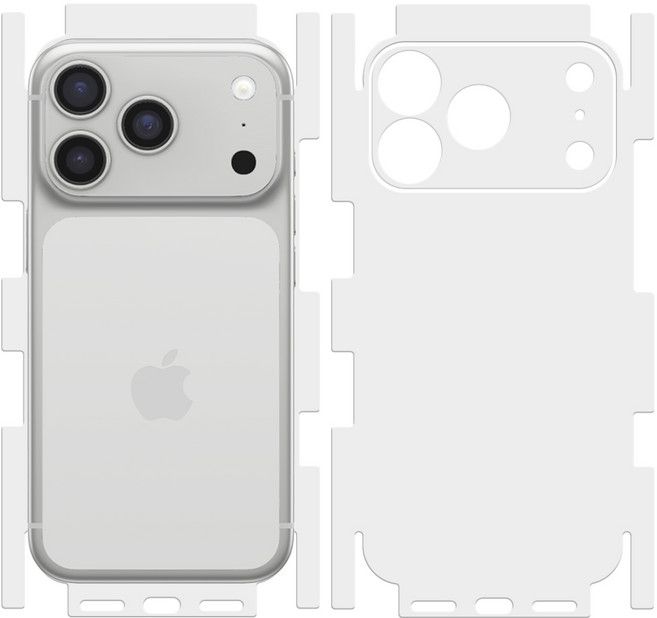 인트그로 아이폰 지문방지 측면 테두리+후면 휴대폰 보호필름, 2개