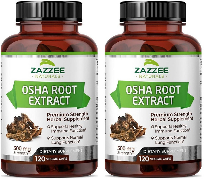 Zazzee OSHA Root Extract 재지 오샤 루트 추출 500mg 120베지캡슐 2팩, 옵션1, 120정