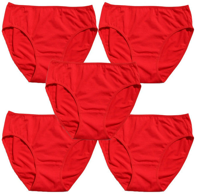 위키란쥬 순수 면 스판 삼각 리본 팬티 5P