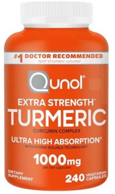 Qunol 강황 커큐민 보충제 1000mg (240캡슐) 관절염증 완화 항산화 40배 흡수, 240 개 (1 팩), 1개, 240정 - 쿠팡