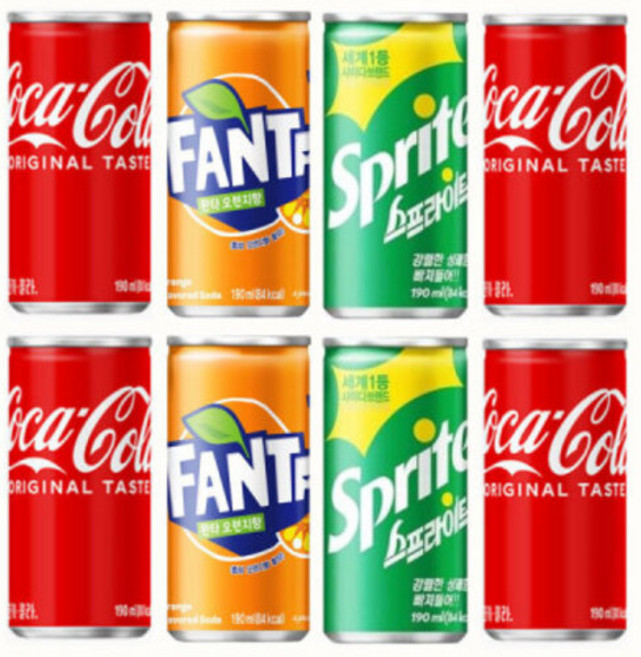 코카콜라 환타오렌지 스프라이트 캔음료 190ml(3종) 각10캔씩 총30캔, 30개, 190ml